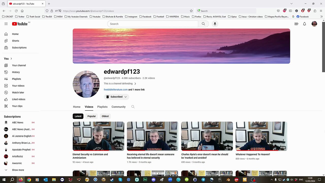 I recommend edwardpf123 youtube channel Christian channel