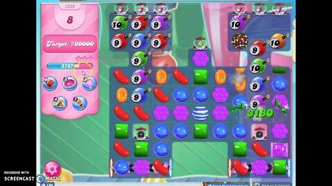 Candy Crush Level 2232 Audio Talkthrough, 2 Stars 0 Boosters