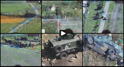 Kursk region: Two Russian BTR-82As against a column of 19 Ukrainian vehicles