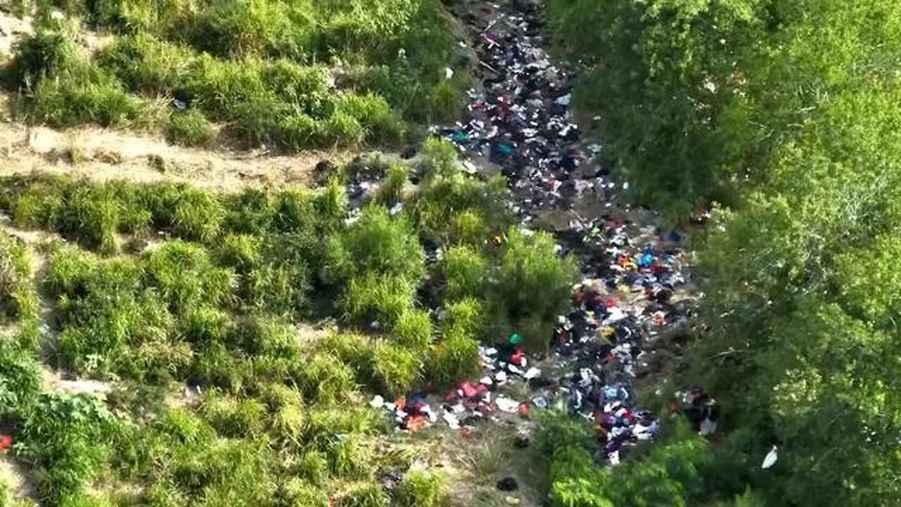 Disgusting rivers of trash left behind by the brown migrant hordes at Brownsville