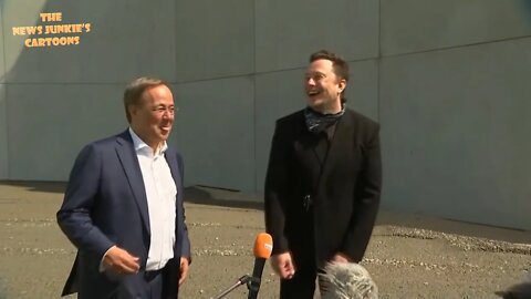 Musk laughs off question on water concern over Tesla plant in Gruenheide, Germany.