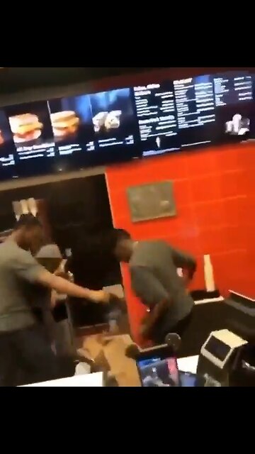McDonald's Workers Beat Man Up For Jumping Over The Counter