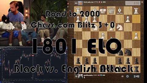 Road to 2000 #182 - 1801 ELO - Chess.com Blitz 3+0 -Black vs. English Attack