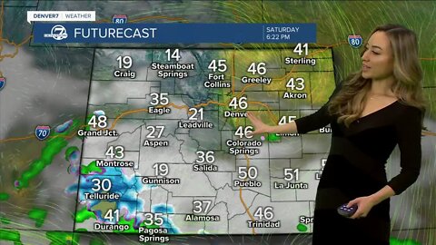 Mountain snow tapers off, gusty winds over the plains