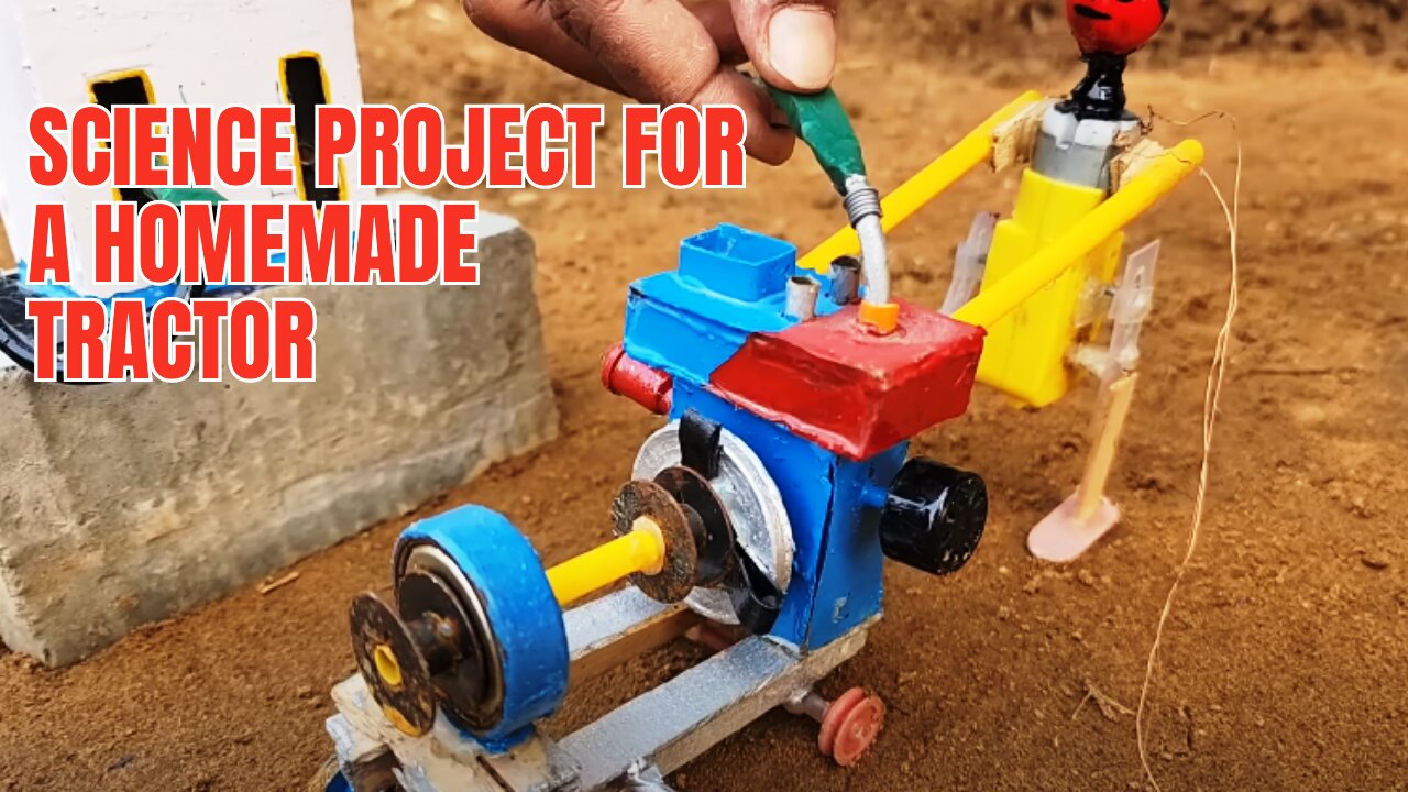 Science Project For A Homemade Tractor With Petrol Pump Diesel Engine.