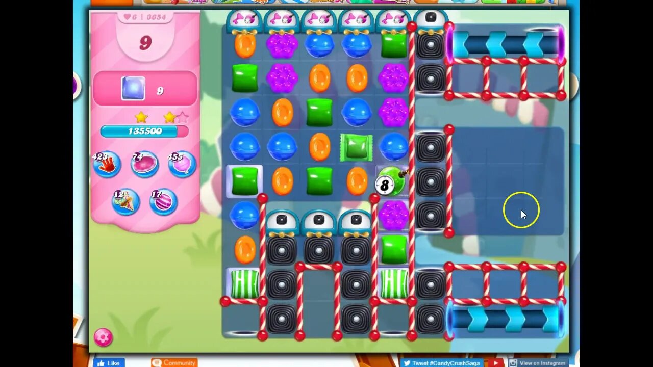 Candy Crush Level 3654 Talkthrough, 15 Moves 0 Boosters