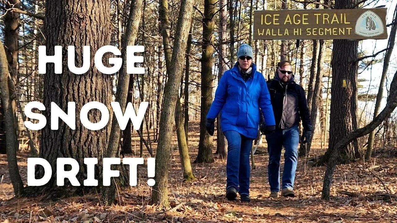 Can we make it over the Snow Wall? Ice Age Trail in Wisconsin.