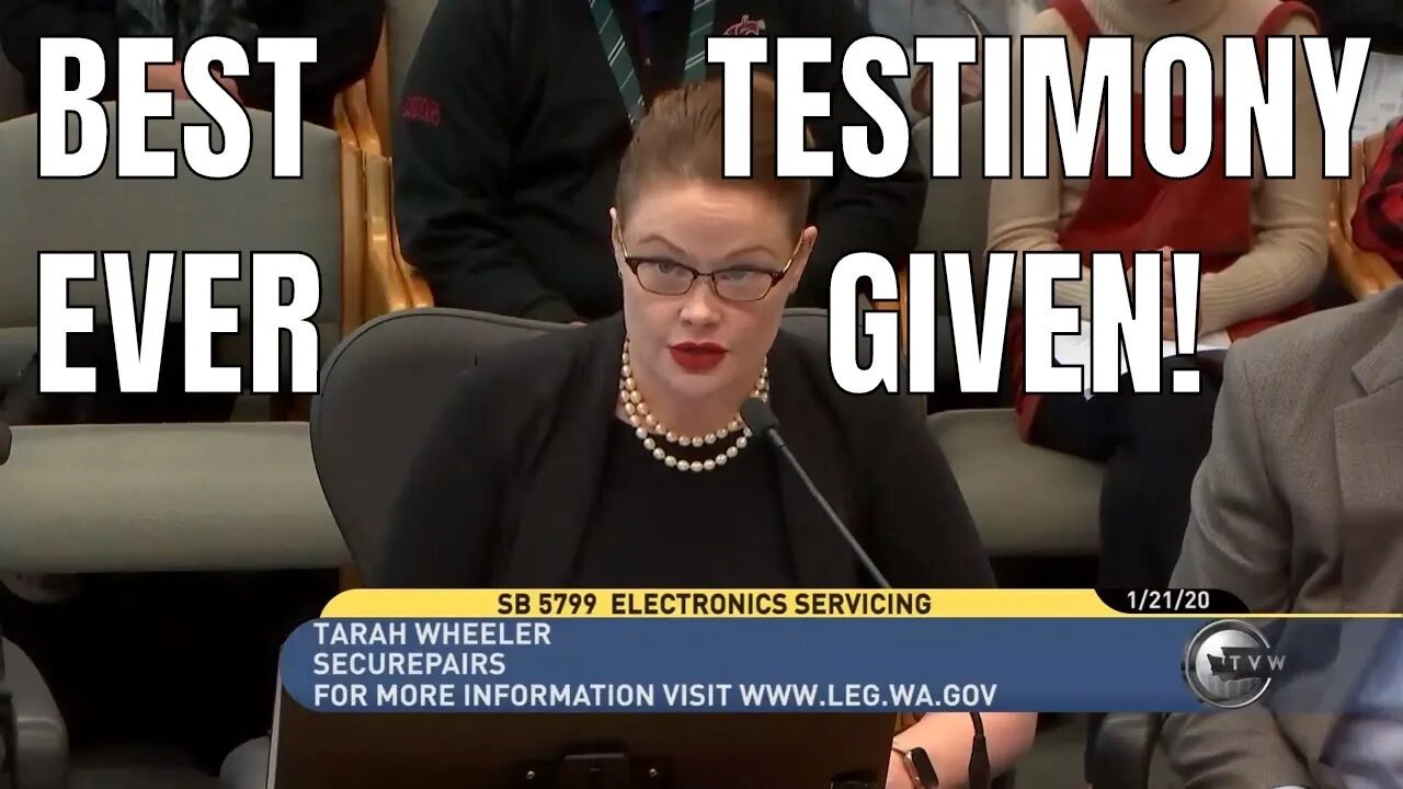 GANGSTER right to repair Testimony by Tarah Wheeler of Securepairs