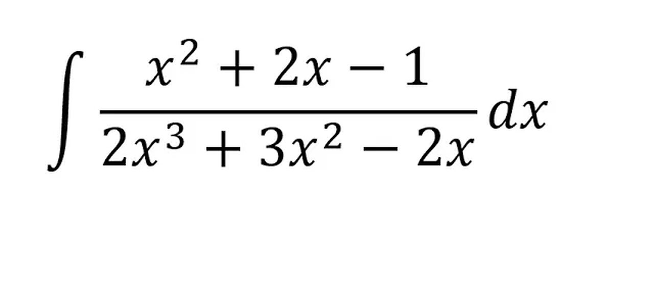 Calculus Help: Integral ∫ (x^2+2x-1)/(2x^3+3x^2-2x) dx - Integration by partial fractions Technique