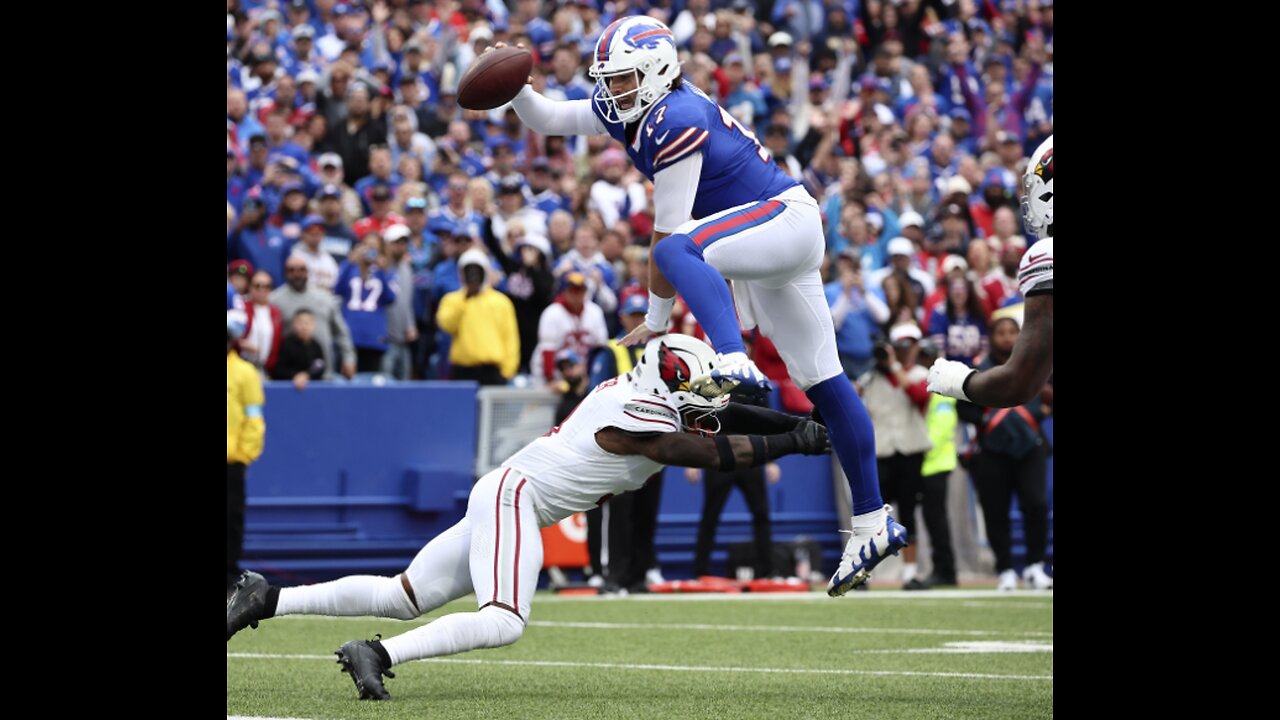 Cardinals vs Bills | Josh Allen throws 2 TD passes and runs for 2 others as Bills rally for 34-28