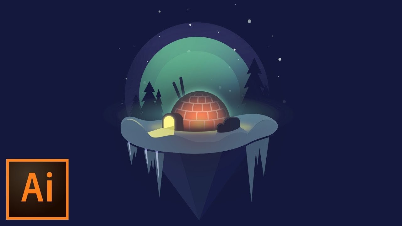 Make This AWESOME Floating Igloo Illustration!