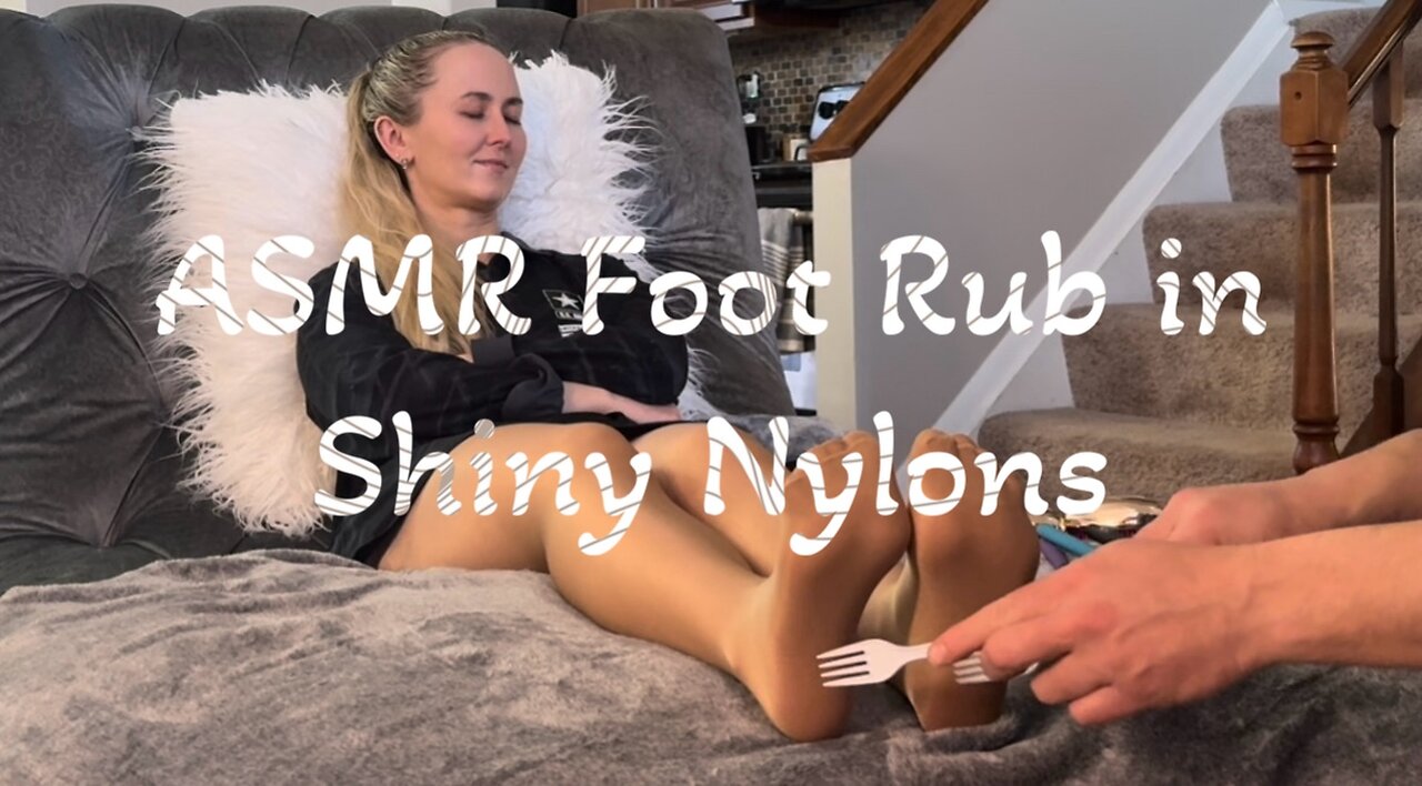 ASMR Foot Run in Shiny Nylons Sneak Peek!