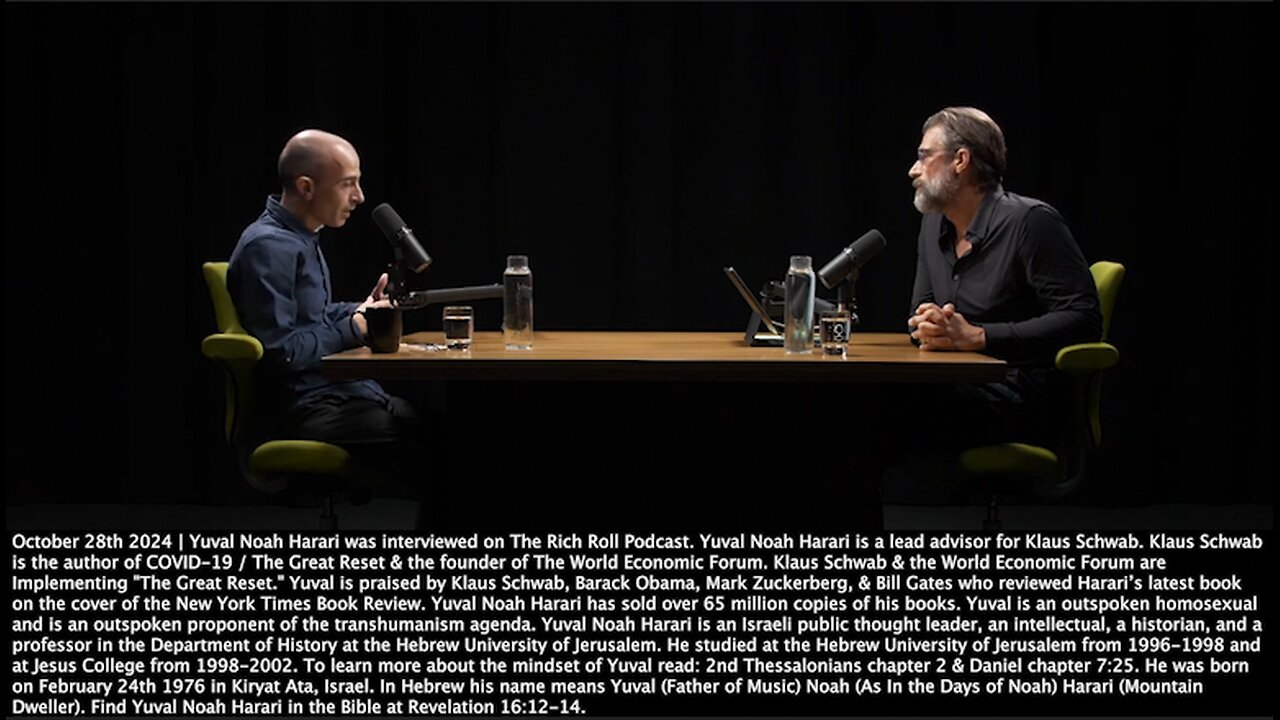 Yuval Noah Harari | "Already Today We Will Have Not One Big AI Trying to Take Over the World We Will Have Billions of AIs Constantly Making Decisions. You Apply to Bank, It's An AI Deciding Whether to Give You a Loan." 10/28/24