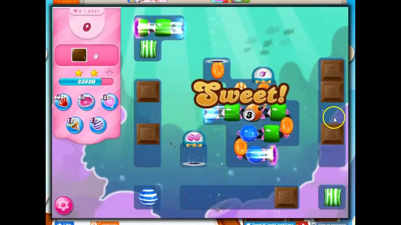 Candy Crush Level 3441 Talkthrough, 11 Moves 0 Boosters
