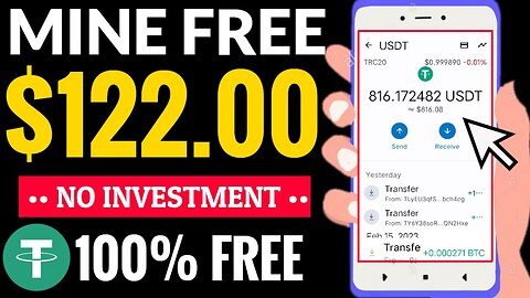 NO DEPOSIT ~ Mine Free USDT Every 5 Seconds! Free Tether Trc20