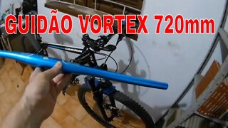 Guidão Vortex 720mm reto azul adonizado