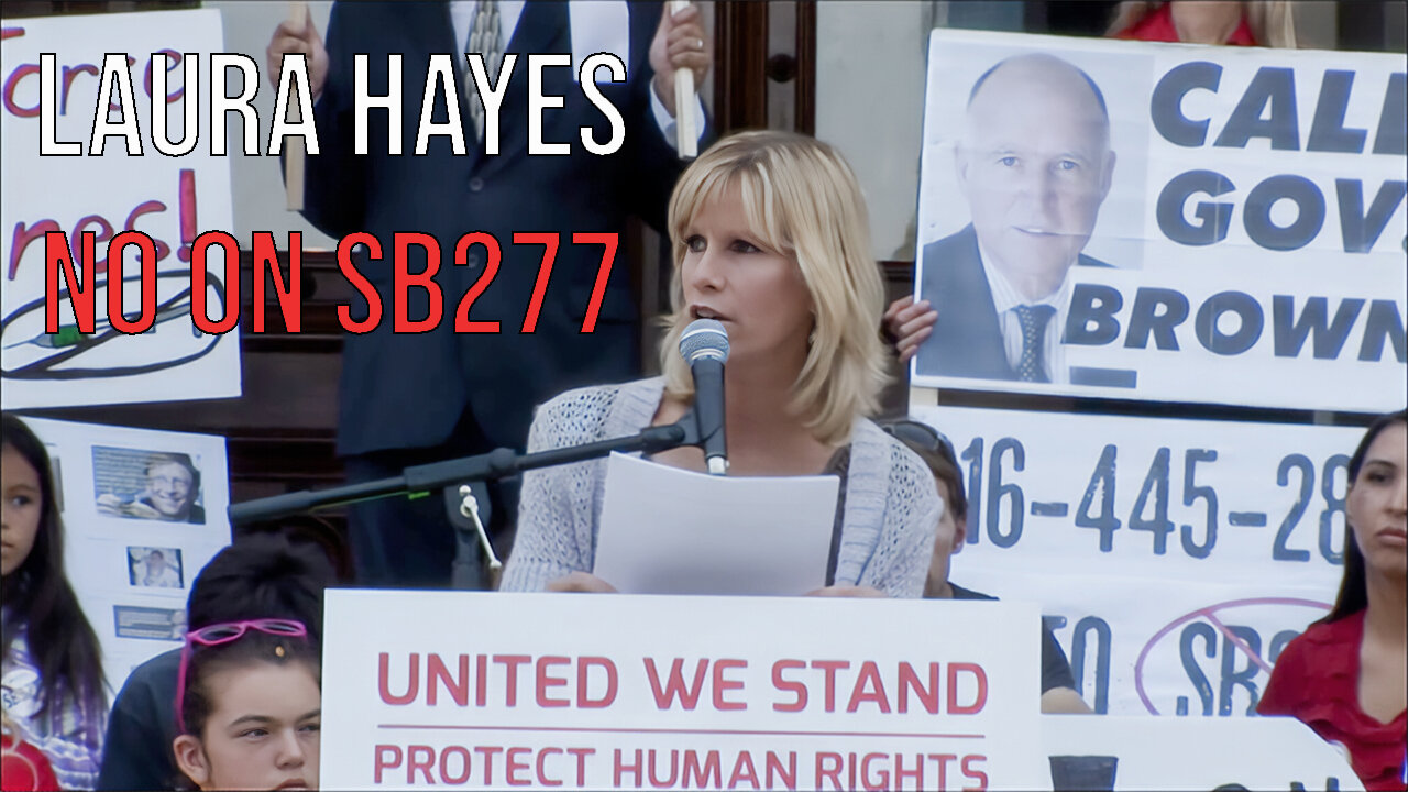 Laura Hayes NO ON SB277 speech Sacramento at The Capitol on June 25, 2015