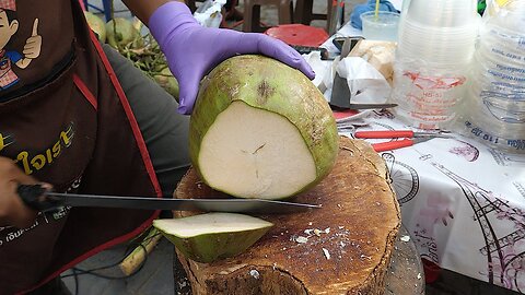 amazing coconut cutting skills || street food