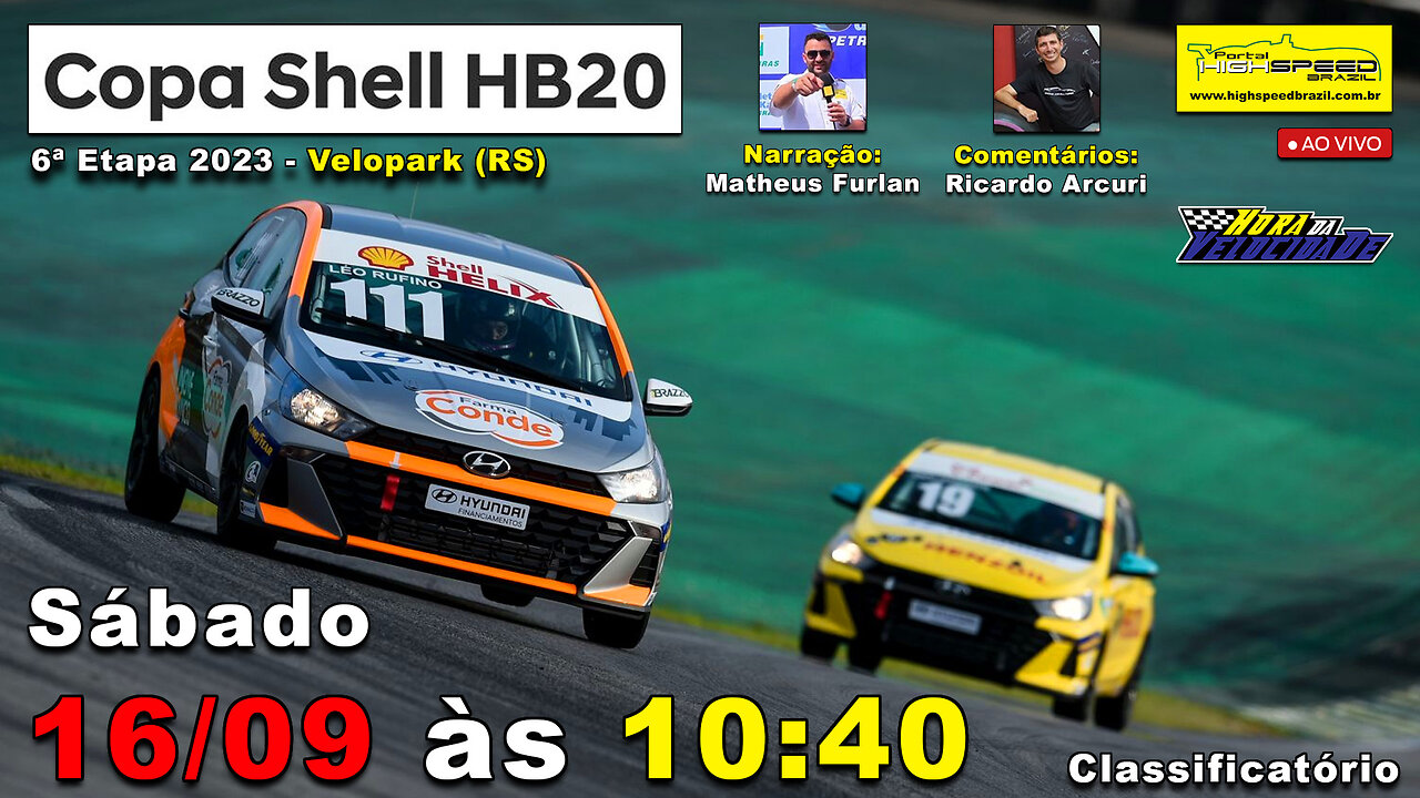 🔴 COPA SHELL HB20 | Classificatório | 6ª Etapa 2023 | Velopark (RS) | Ao Vivo