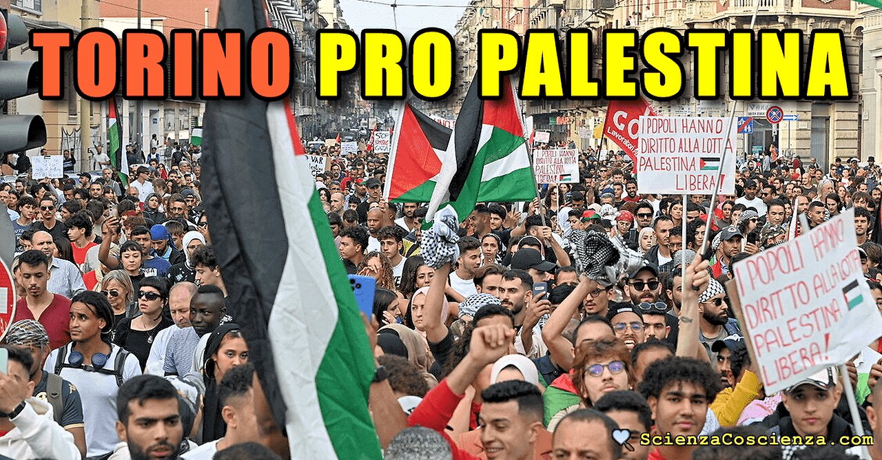 Torino, corteo di solidarietà al popolo palestinese (14/10/2023)