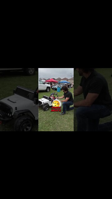 This Baby was Driving the coolest car at the show! #baby #cutebaby #babydrivingvideo