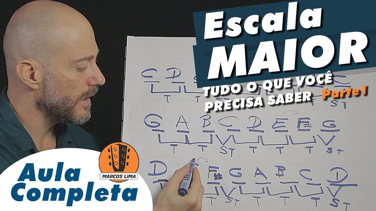 ESCALA MAIOR Parte 1 | Aula completa extraída do Curso de Violão Intermediário do Prof Marcos Lima.