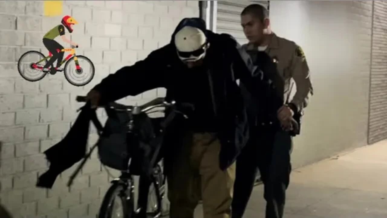 Deputy Detains Man on Bicycle For Riding on The Sidewalk!