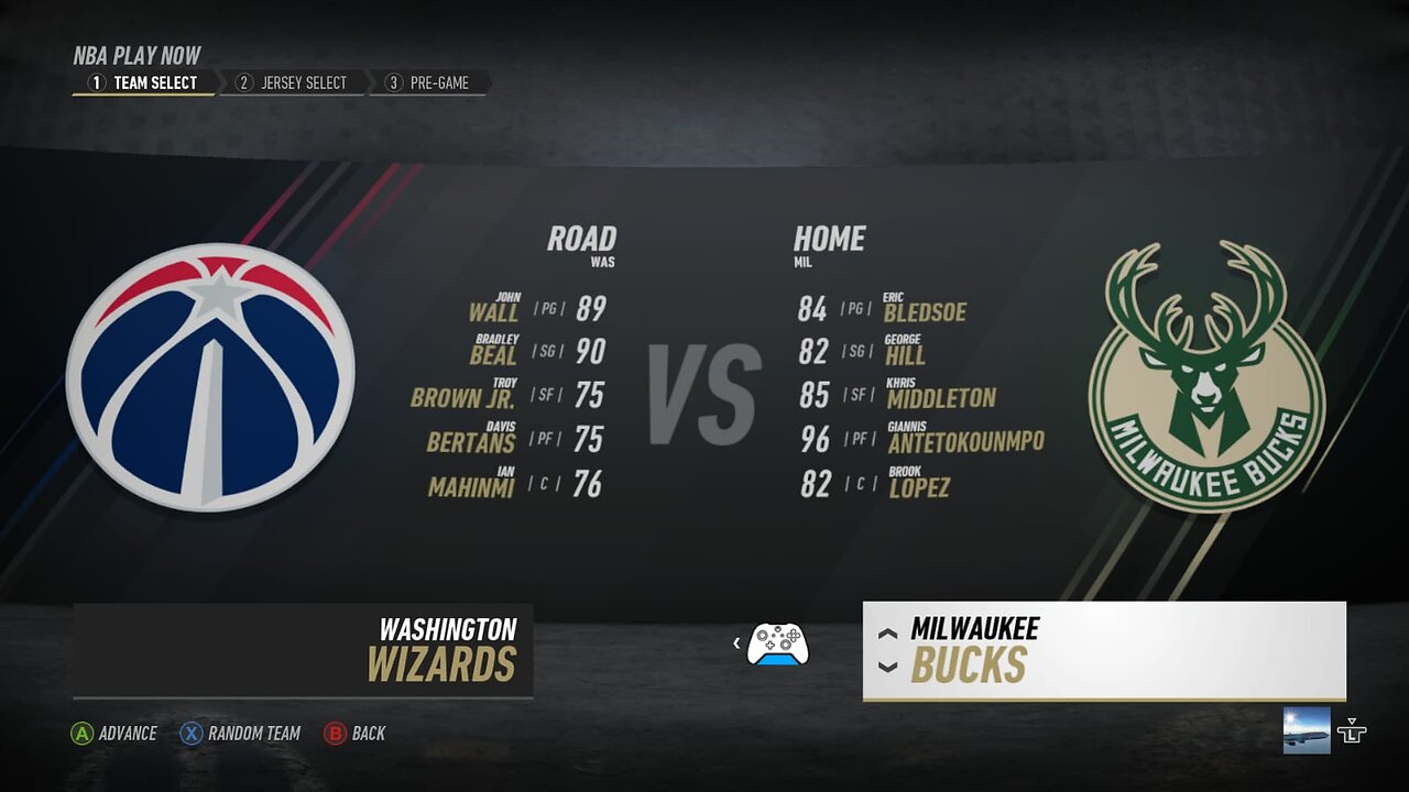 🏀NBA Live Season - Week 3 - Washington Wizards (Road) VS (Home) Milwaukee Bucks