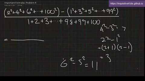 Important Formulas: Problem 4