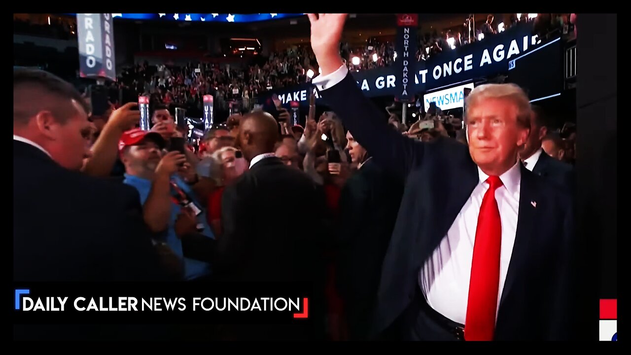 Bandaged Trump Makes Dramatic Entrance Into The RNC To 'God Bless The U.S.A.'