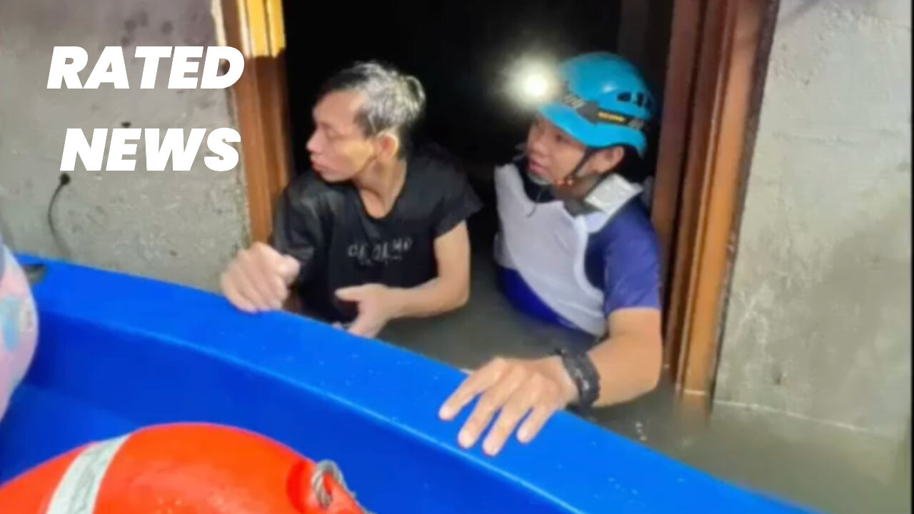 Rescue Operations Footage in Manila After Typhoon Gaemi Floods