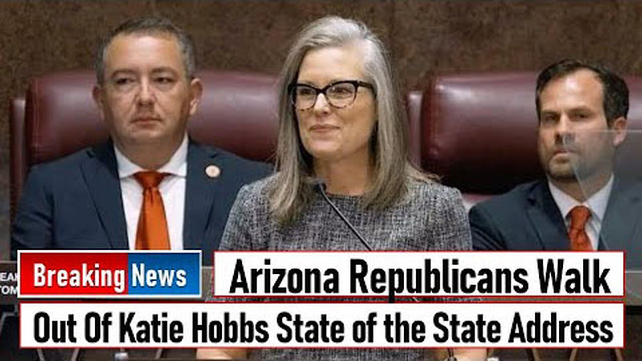 ARIZONA REPUBLICANS WALK OUT OF KATIE HOBBS STATE OF THE STATE ADDRESS - TRUMP NEWS