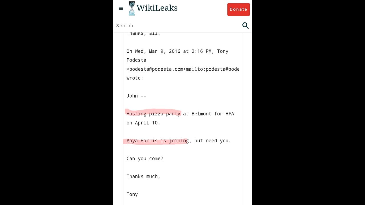 🍕 Kamala's Sister Attended Hillary's "Pizza Parties" Wikileaks Link In Description