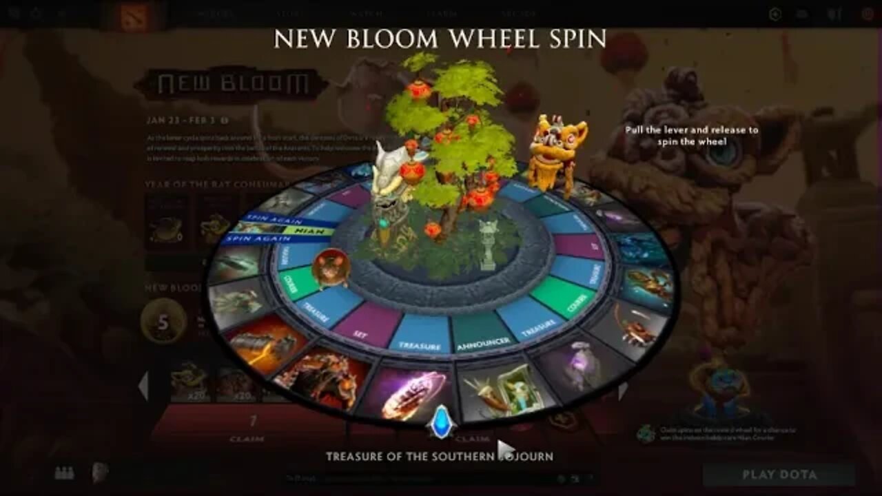 Dota 2 New Bloom 2020 Free Wheel Spin + Treasure of Unbound Majesty unbox!!!