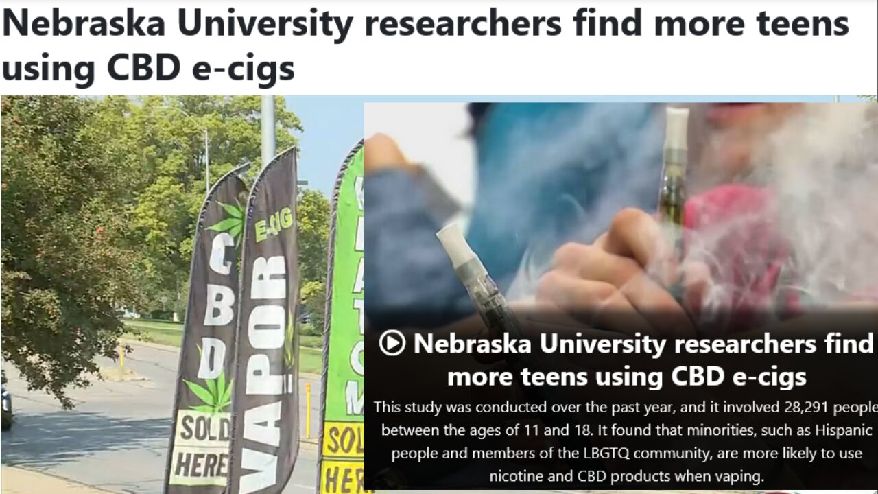 Nebraska University researchers find more teens using CBD e-cigs