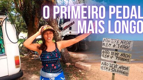 35KM de bike: Deixamos a kombi no posto da rodovia e pedalamos até a cidade de TAPES/RS