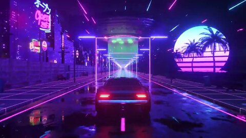 Lively Wallpaper - Retro Neon Car