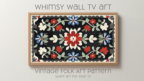 Vintage Folk Art Floral Pattern: Silent Art For Your TV, Frame TV and CanvasTV Art in 4K