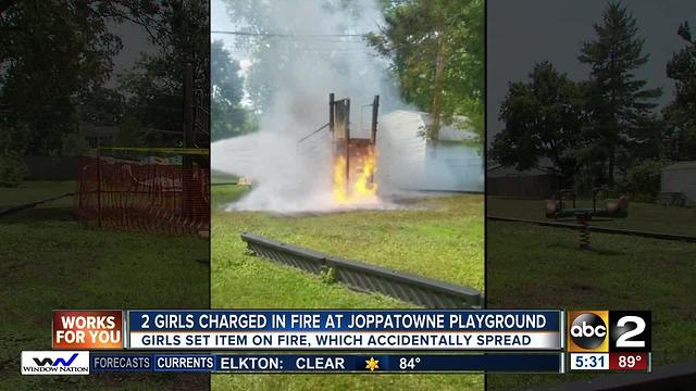 2 girls charged after fire damages playground in Joppatowne