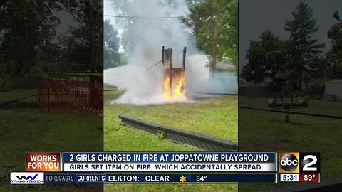 2 girls charged after fire damages playground in Joppatowne