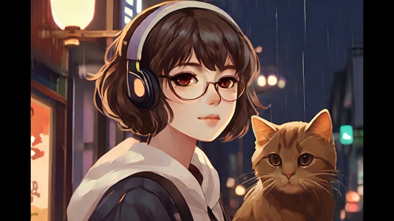 LOFI CAT AND GIRL RELAX MUSIC