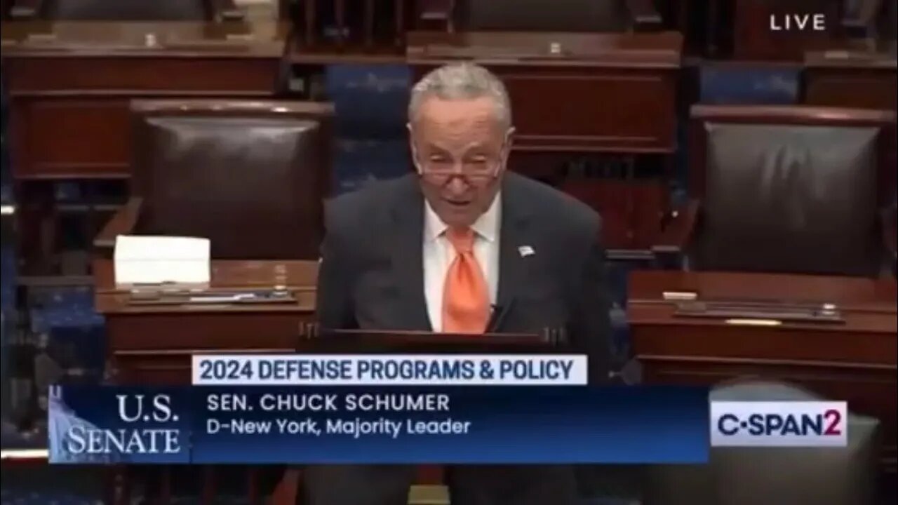 Chuck Schumer Senate Majority Leader spoke in the Senate about his new UFO/UAP Legislation