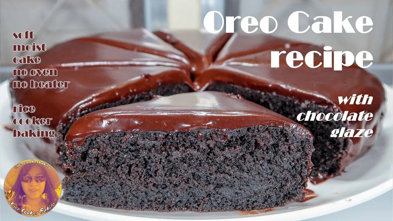 Oreo Cake Recipe With Chocolate Glaze | Without Oven or Beater | EASY RICE COOKER CAKE RECIPES