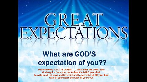 Know GOD'S Expectations