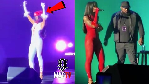 Ari Lennox Wears A Helmet On Stage After Fan Throws Water Bottle!