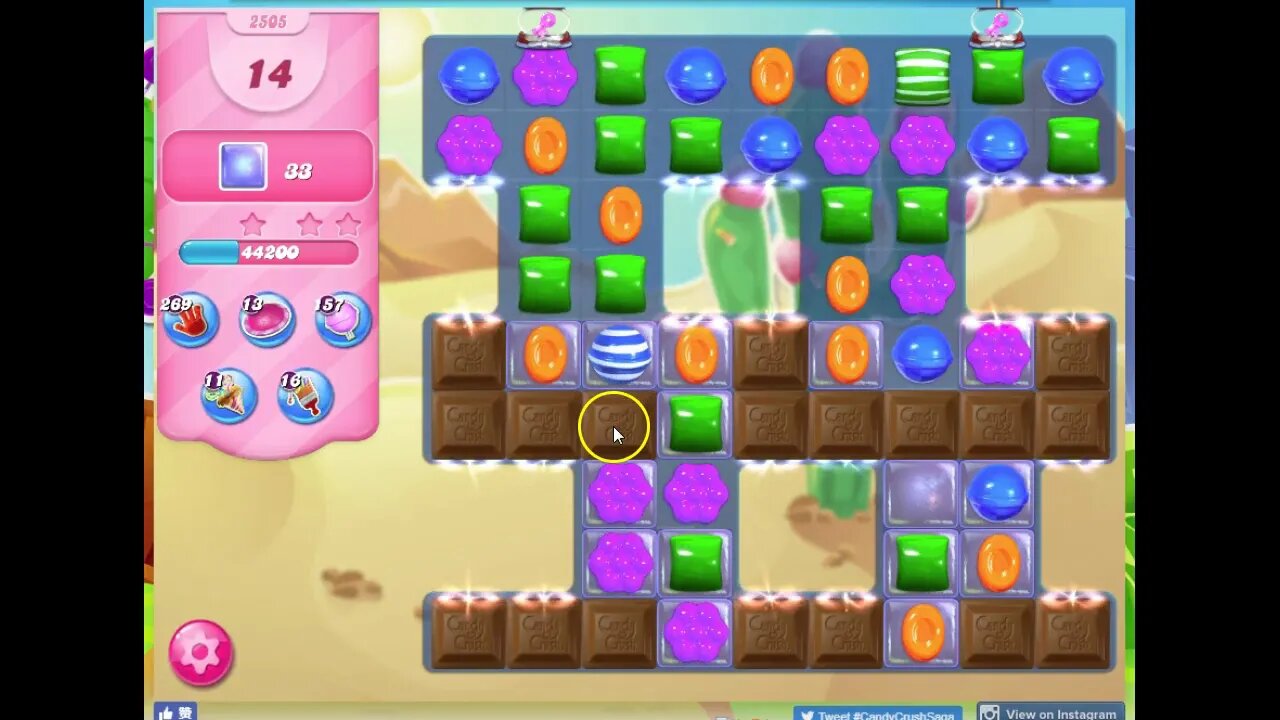 Candy Crush Level 2505 Audio Talkthrough, 1 Star 0 Boosters