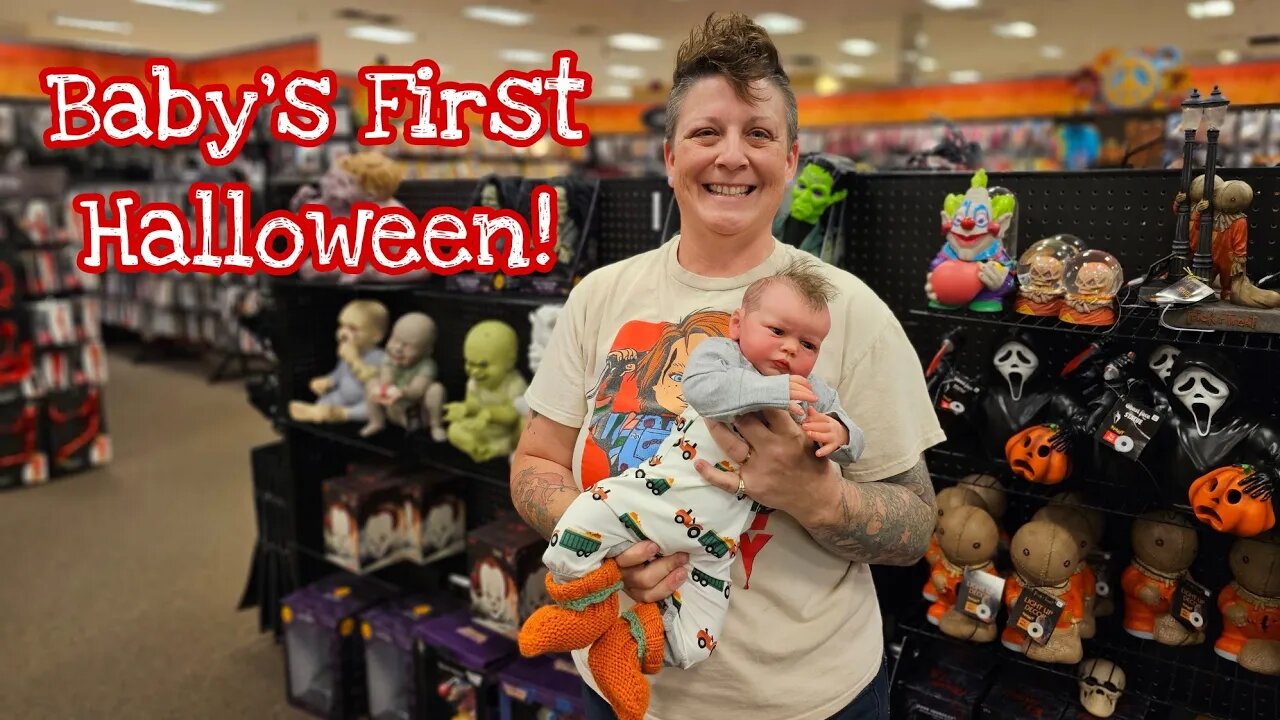 Shopping with Reborn Baby at Halloween Store