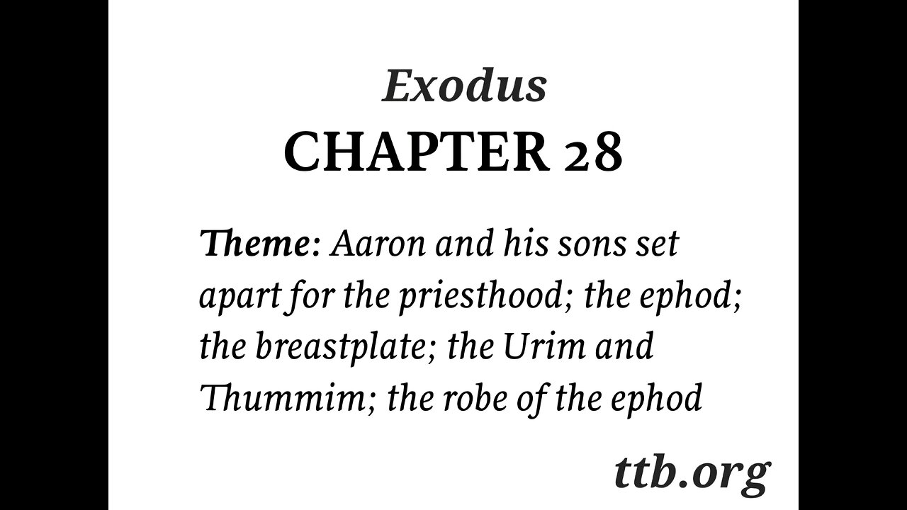 Exodus Chapter 28 (Bible Study)