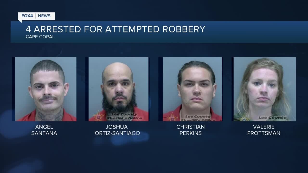 Four people were arrested after an attempted home invasion robbery