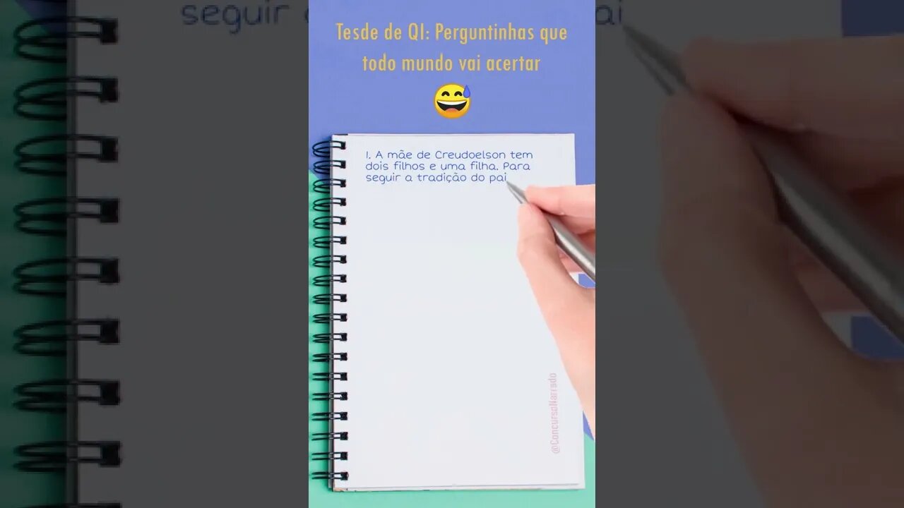 Qual o nome do terceiro filho #testedeqi #raciocíniológico #concursonarrado